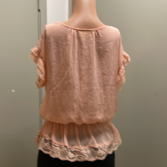 Princess Vera Wang Sheer Lace Peplum Blouse Size Medium EUC - Picture 9 of 10